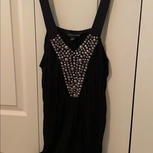 Rock & Republic Black Studded Dressy Tank Top